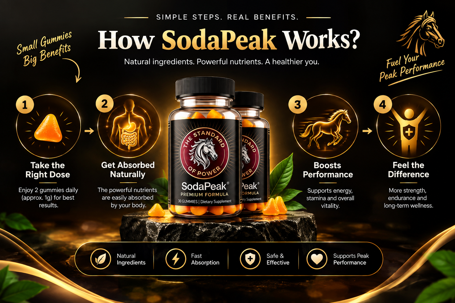 How Horse Soda Trick works: take the right dose, get absorbed naturally, boosts performance, feel the difference